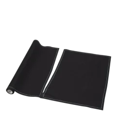 Sets de table/serviettes tissu noir 48 x 32 cm en rouleau (12)