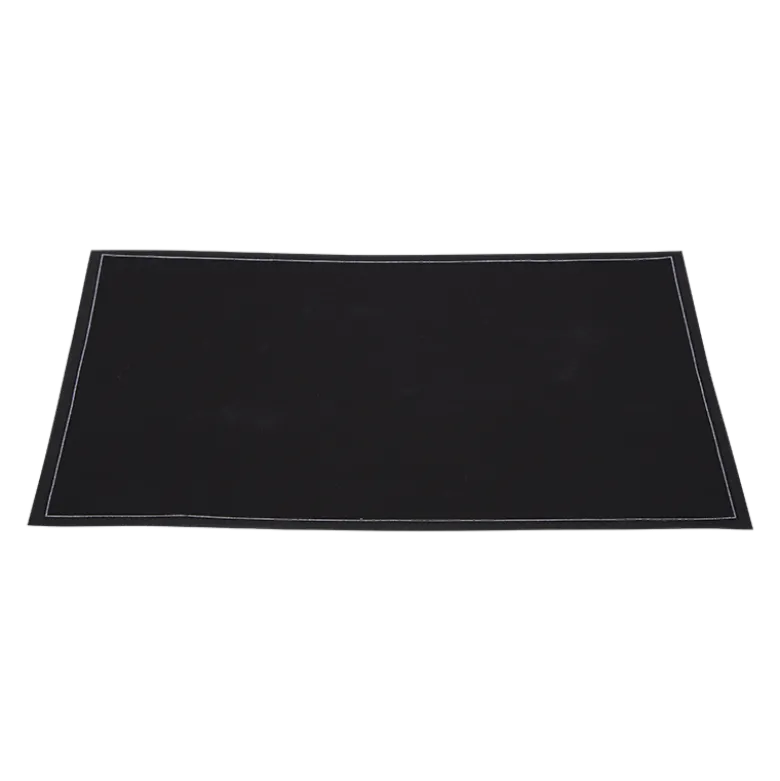 Sets de table/serviettes tissu noir 48 x 32 cm en rouleau (12)