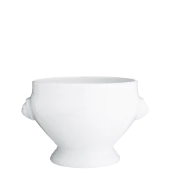 Soupière blanche tête de lion Ø 20 cm H 15 cm 280 cl