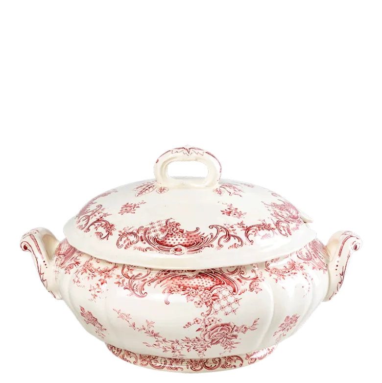 Soupière Vintage rouge rose Ø 23-27 cm 2-3 L
