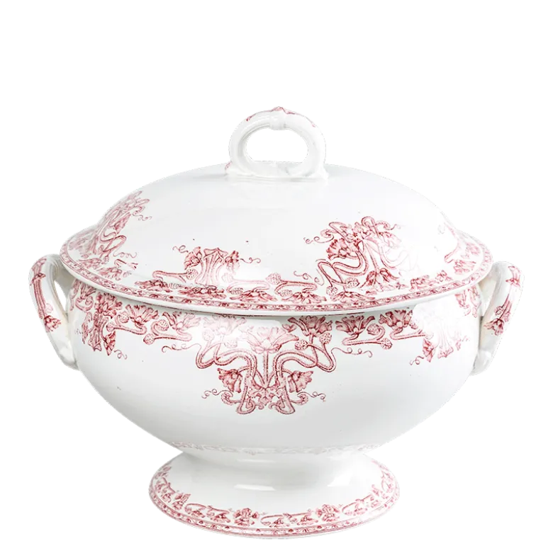 Soupière Vintage rouge rose Ø 23-27 cm 2-3 L