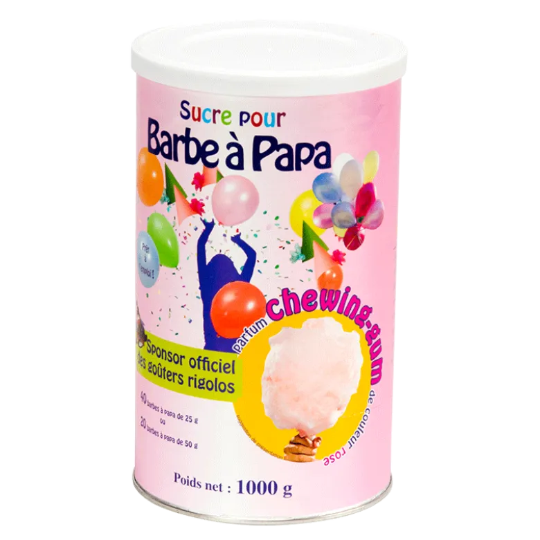 Sucre rose pour barbe à papa parfum chewing gum 1 kg