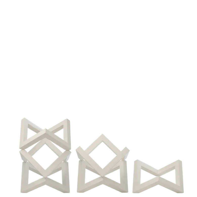 Support de plat en bois empilable blanc (à l'unité)