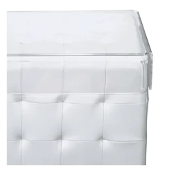 Table basse Chesterfield blanche 44 x 44 cm H 42 cm
