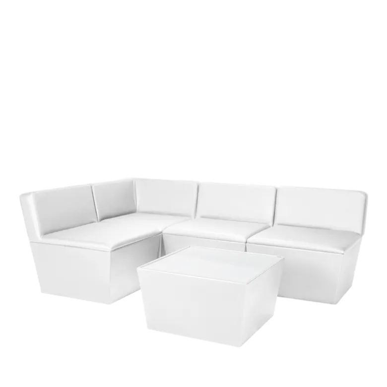 Table basse Cône blanc avec plateau acrylique blanc