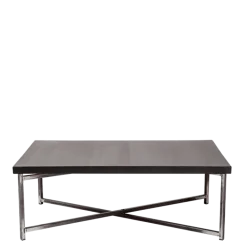 Table basse croisée acier plateau noir 64 x 101 cm H 35 cm