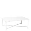 Table basse croisée blanche plateau blanc 64 x 101 cm H 35 cm