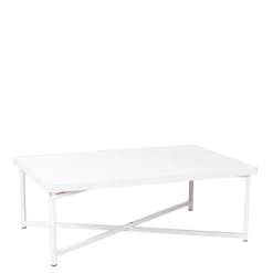 Table basse croisée blanche plateau blanc 64 x 101 cm H 35 cm