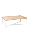 Table basse croisée blanche plateau bois 64 x 101 cm H 35 cm