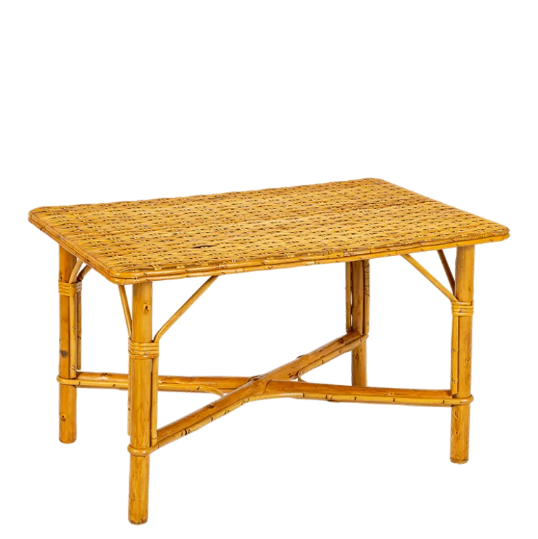 Table basse en rotin vintage H 40-50 cm