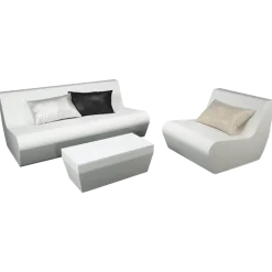 Table basse Lounge Pool blanc 40 x 80 cm H 38 cm