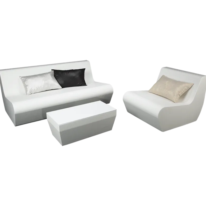 Table basse Lounge Pool blanc 40 x 80 cm H 38 cm