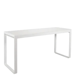 Table haute blanche plateau blanc 80 x 230 cm H 110 cm