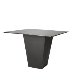 Table haute H 112 cm Cône noir plateau noir 140 x 140 cm