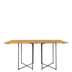 Table haute Nature pieds croisés acier