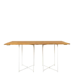 Table haute Nature pieds croisés blancs