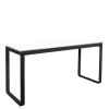 Table haute noire plateau blanc 80 x 230 cm H 110 cm