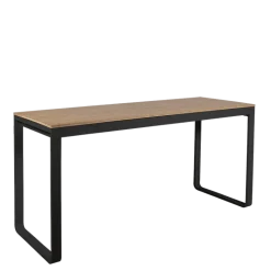 Table haute noire plateau nature 80 x 230 cm H 110 cm