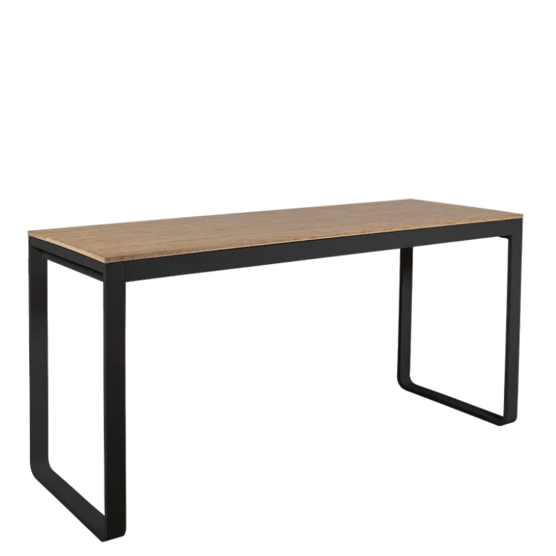 Table haute noire plateau nature 80 x 230 cm H 110 cm