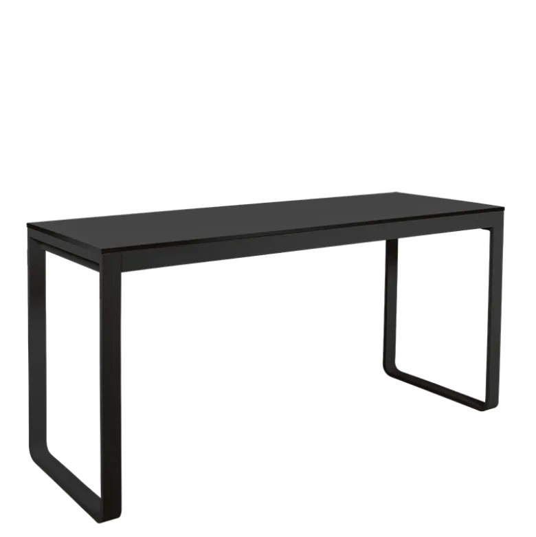 Table haute noire plateau noir 80 x 230 cm H 110 cm