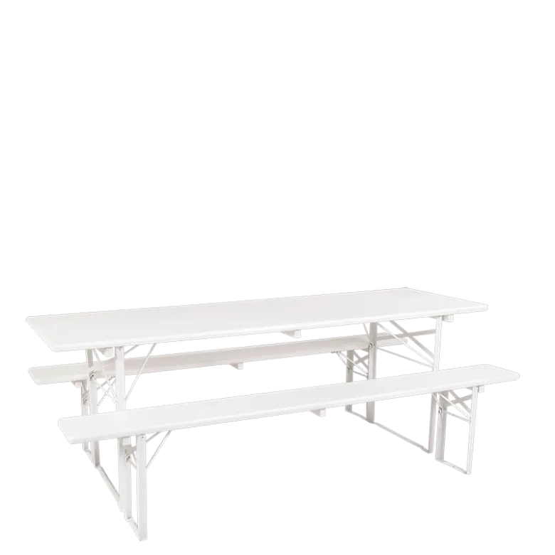 Table Kermesse blanche 70 x 220 cm H 78 cm