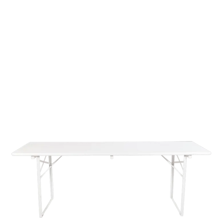 Table Kermesse blanche 70 x 220 cm H 78 cm