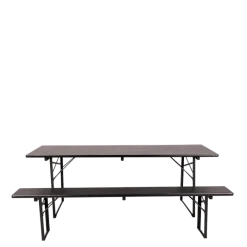 Table Kermesse noire 70 x 220 cm H 78 cm