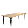 Table Nature en chêne avec pieds noirs 100 x 240 cm H 73 cm