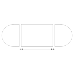 Table ovale 130 x 700 cm