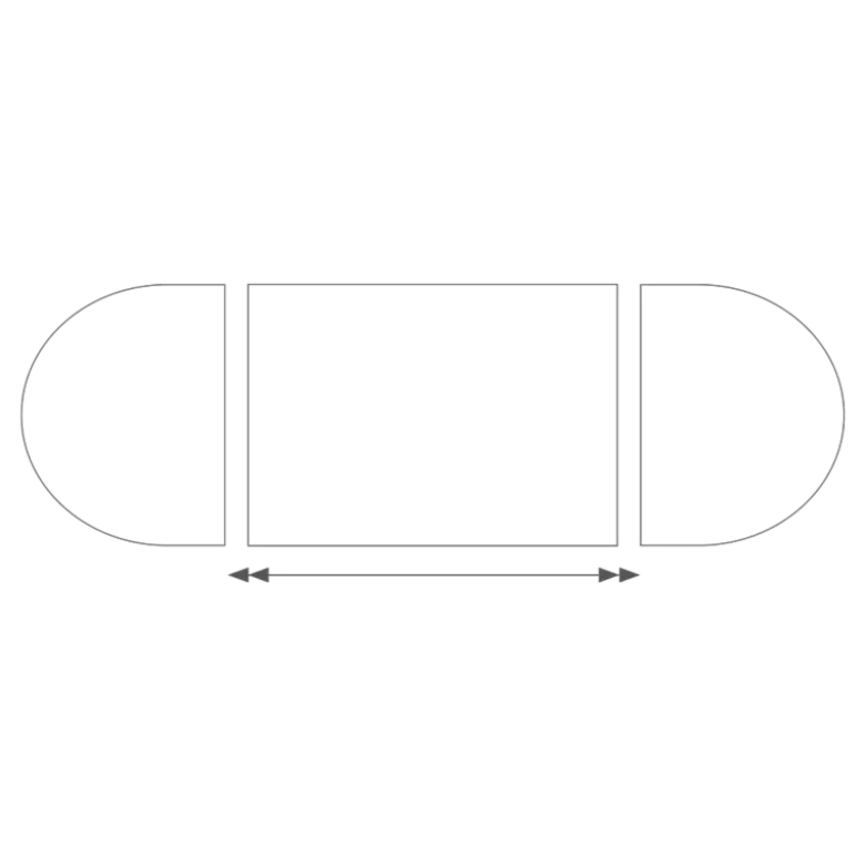 Table ovale 130 x 700 cm