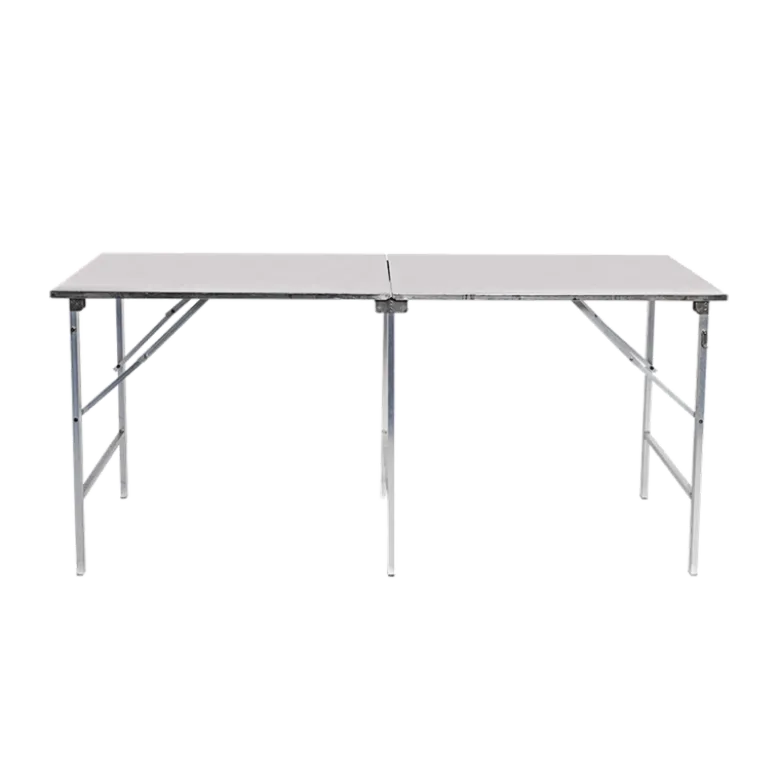 Table pliante en inox 80 x 200 cm H 90 cm