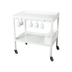 Table roulante cocktail blanche 60 x 90 cm H 95 cm