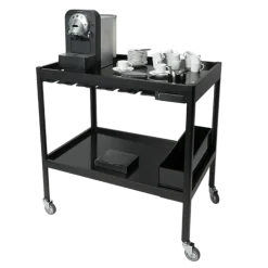 Table roulante cocktail noire 60 x 90 cm H 95 cm