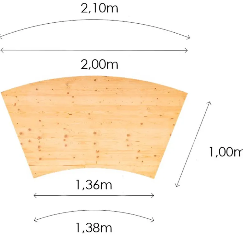 Table Volute 100 x 200 cm H 72 cm