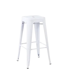 Tabouret industriel blanc H 76 cm