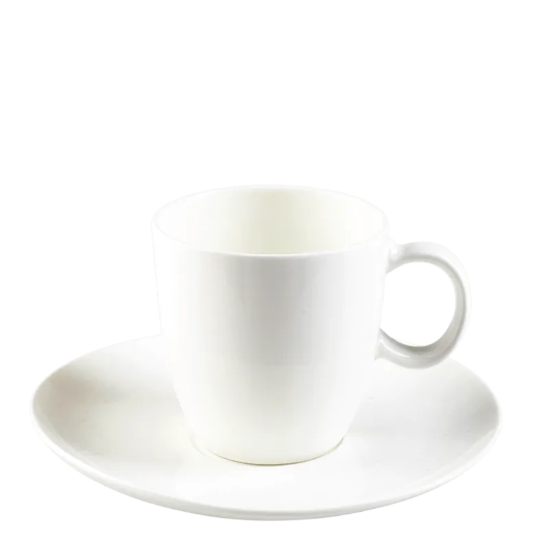Tasse et sous-tasse à café blanche 23 cl