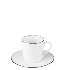 Tasse et sous tasse à café Plane Filet Argent 12 cl