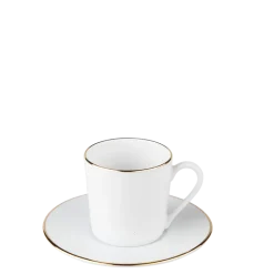 Tasse et sous-tasse à café Plane Filet Or 12 cl