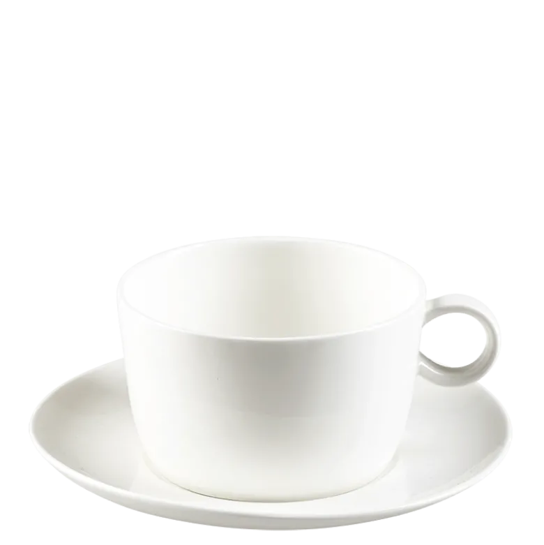 Tasse et sous-tasse à thé blanche 30 cl