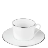 Tasse et sous-tasse à thé Plane filet Argent 22 cl