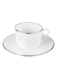 Tasse et sous-tasse à thé Plane filet Argent 22 cl