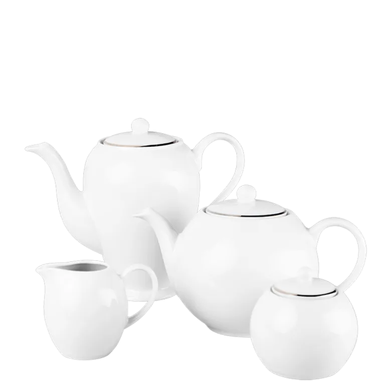 Théière blanche filet Argent 170 cl