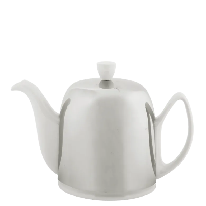 Théière porcelaine blanc inox 140 cl